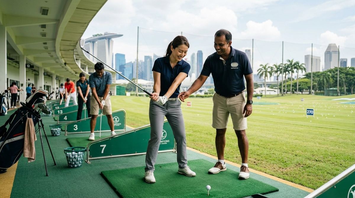 Instructional visual for How to Start Golf in Singapore